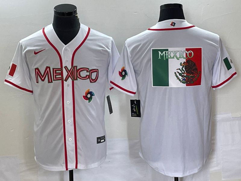 Men 2023 World Cub Mexico Blank White Nike MLB Jersey30->more jerseys->MLB Jersey